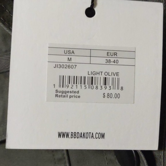 Jack by BB Dakota Ready For It Cotton Canvas Jacket Green Medium - Picture 8 of 10